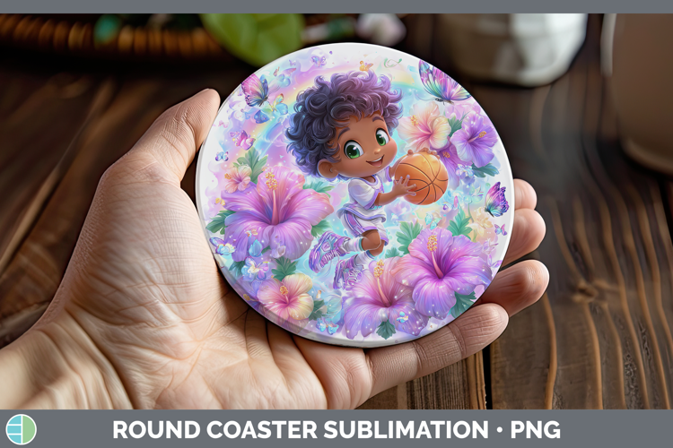 Basketball Round Coaster Best Sellers 06 Rainbow Summer Subl