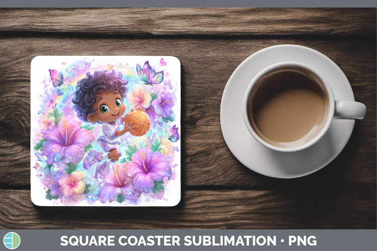 Basketball Square Coaster Best Sellers 06 Rainbow Summer Sub