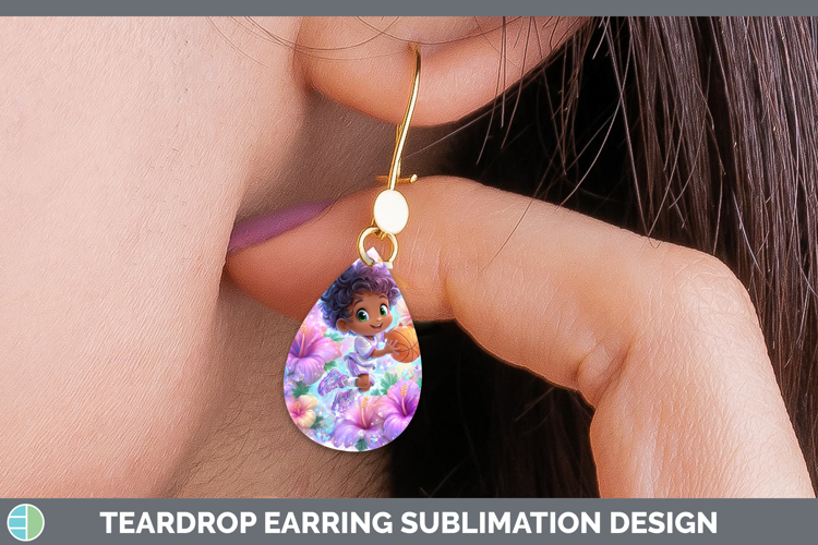 Basketball Teardrop Earrings Best Sellers 06 Rainbow Summer