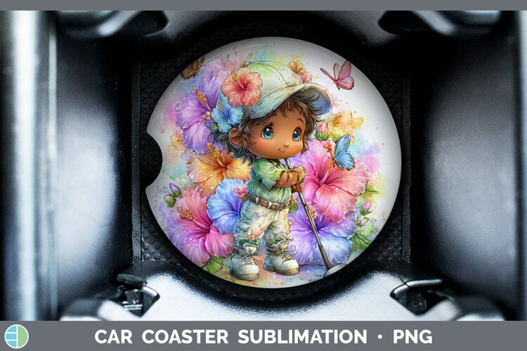 GorgeousBest Sellers 06 Rainbow Summer Car Coaster design.