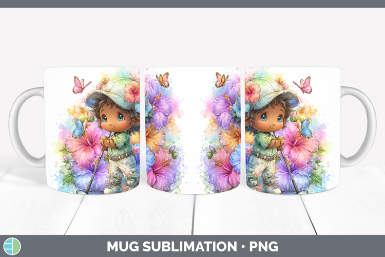 Boy Golfer Mug Wrap Best Sellers 06 Rainbow Summer Sublimati