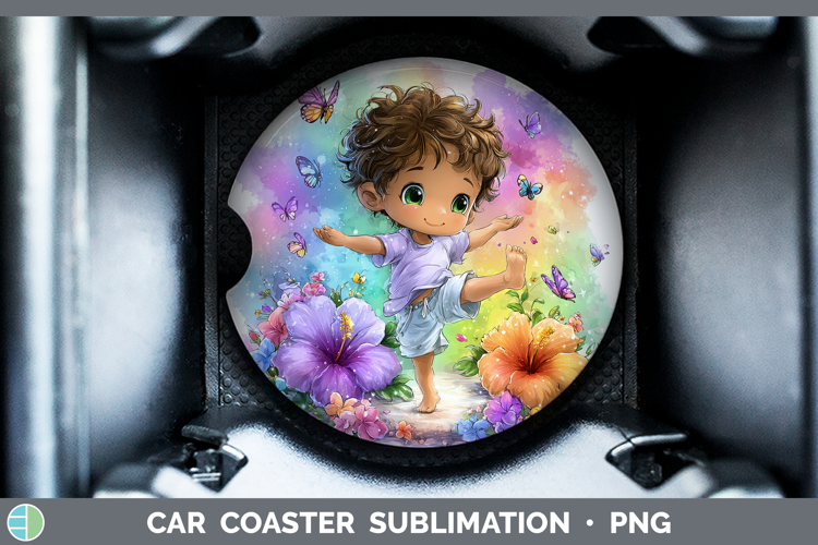 Boy Gymnast Car Coaster Best Sellers 06 Rainbow Summer Subli