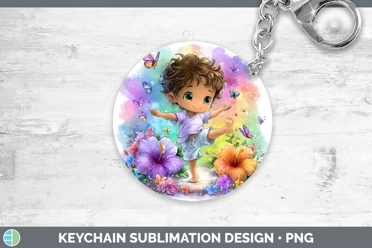 Boy Gymnast Keychain Best Sellers 06 Rainbow Summer Sublimat