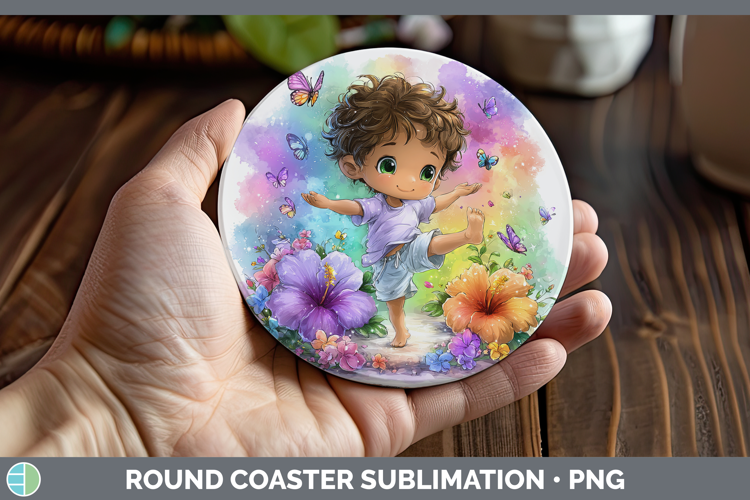 Boy Gymnast Round Coaster Best Sellers 06 Rainbow Summer Sub