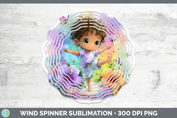 Boy Gymnast Wind Spinner Best Sellers 06 Rainbow Summer Subl