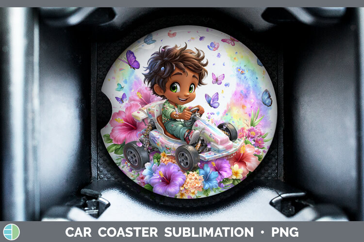 GorgeousBest Sellers 06 Rainbow Summer Car Coaster design.