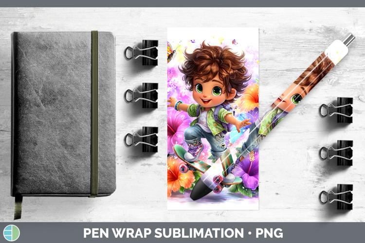 Boy Skateboarder Pen Wrap Best Sellers 06 Rainbow Summer Sub