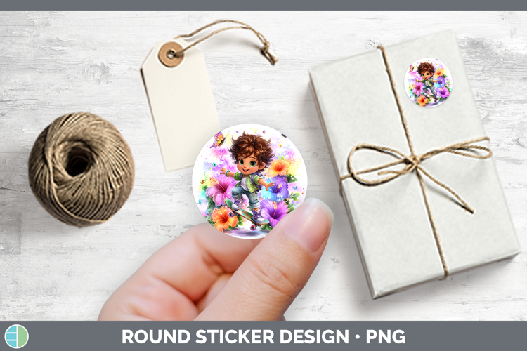 Best Sellers 06 Rainbow Summer Boy Skateboarder Stickers | R