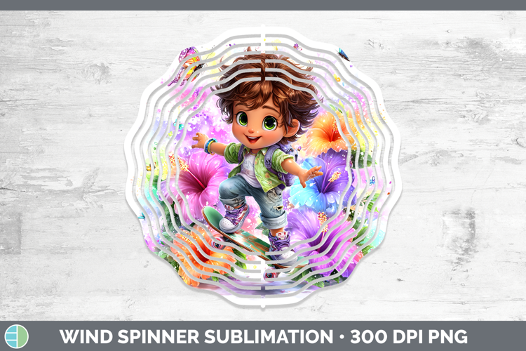 Boy Skateboarder Wind Spinner Best Sellers 06 Rainbow Summer