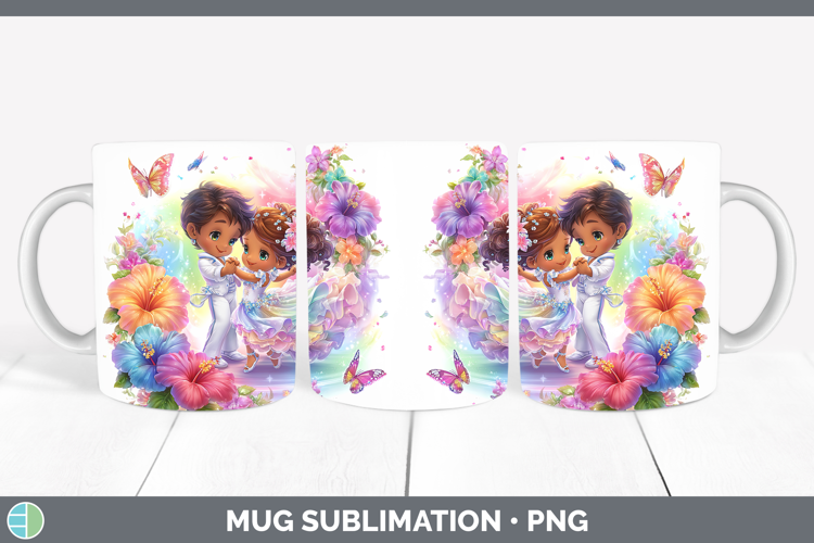 Dancing Couple Mug Wrap Best Sellers 06 Rainbow Summer Subli