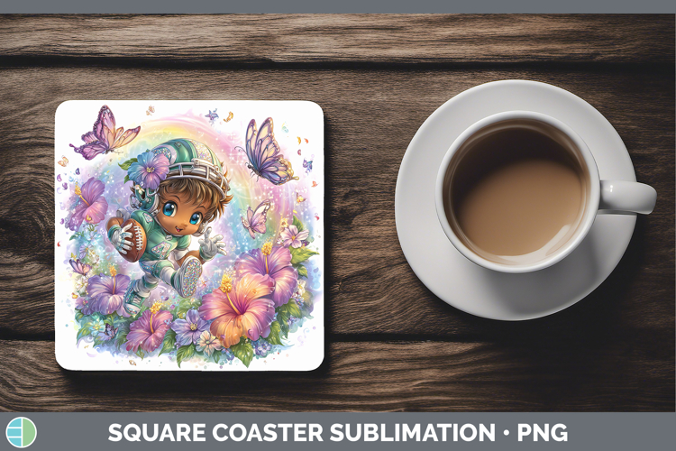 Football Square Coaster Best Sellers 06 Rainbow Summer Subli