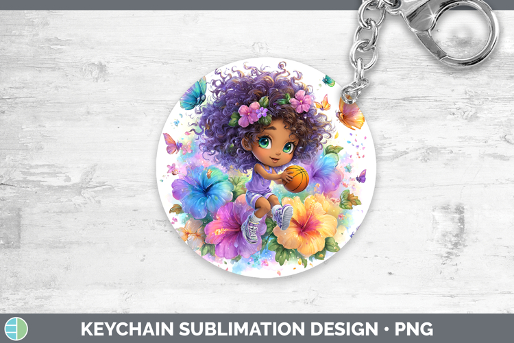 Girl Basketball Keychain Best Sellers 06 Rainbow Summer Subl