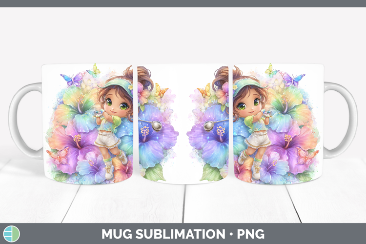 Girl Golfer Mug Wrap Best Sellers 06 Rainbow Summer Sublimat