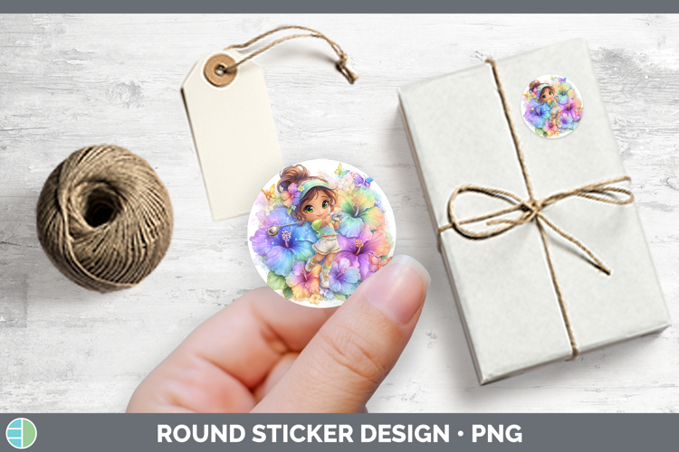 Best Sellers 06 Rainbow Summer Girl Golfer Stickers | Round