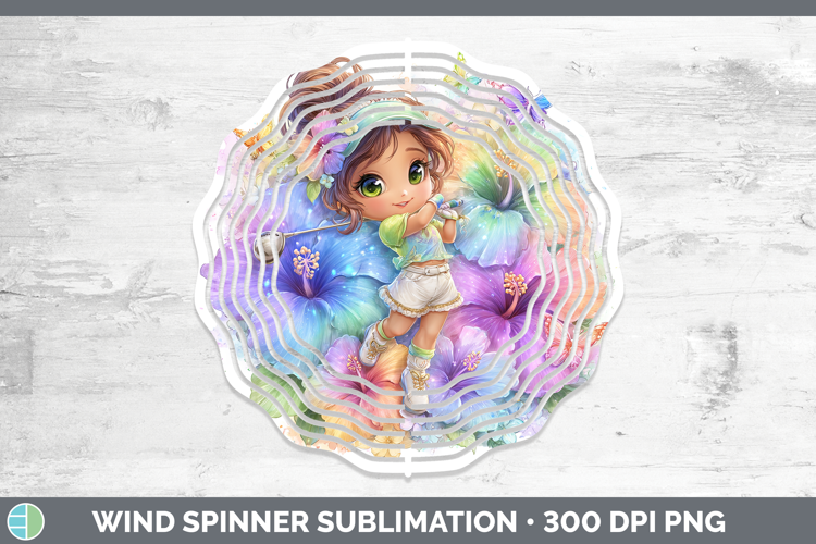 Girl Golfer Wind Spinner Best Sellers 06 Rainbow Summer Subl