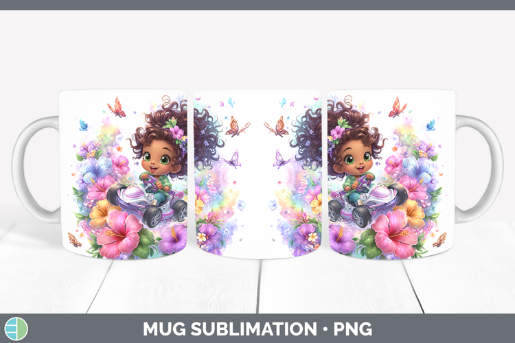 Girl Race Car Driver Mug Wrap Best Sellers 06 Rainbow Summer
