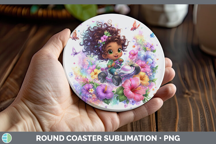GorgeousBest Sellers 06 Rainbow Summer Round Coaster design.