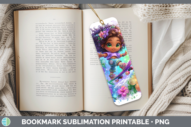 Girl Skateboarder Bookmark Best Sellers 06 Rainbow Summer Su