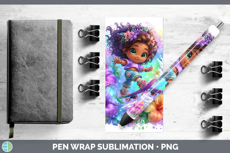 Girl Skateboarder Pen Wrap Best Sellers 06 Rainbow Summer Su