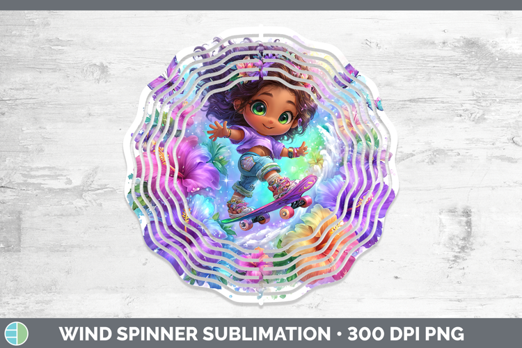 Girl Skateboarder Wind Spinner Best Sellers 06 Rainbow Summe