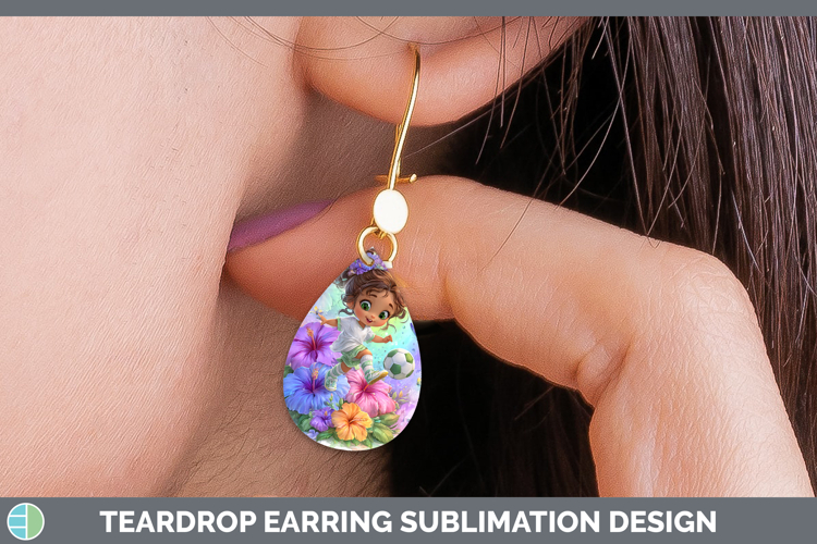 Girl Soccer Teardrop Earrings Best Sellers 06 Rainbow Summer