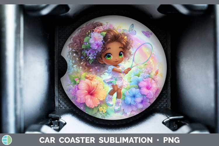 Girl Tennis Car Coaster Best Sellers 06 Rainbow Summer Subli