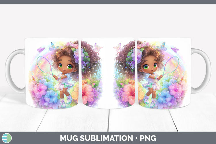 Girl Tennis Mug Wrap Best Sellers 06 Rainbow Summer Sublimat