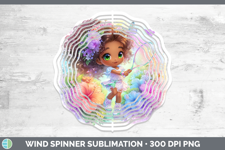 Girl Tennis Wind Spinner Best Sellers 06 Rainbow Summer Subl