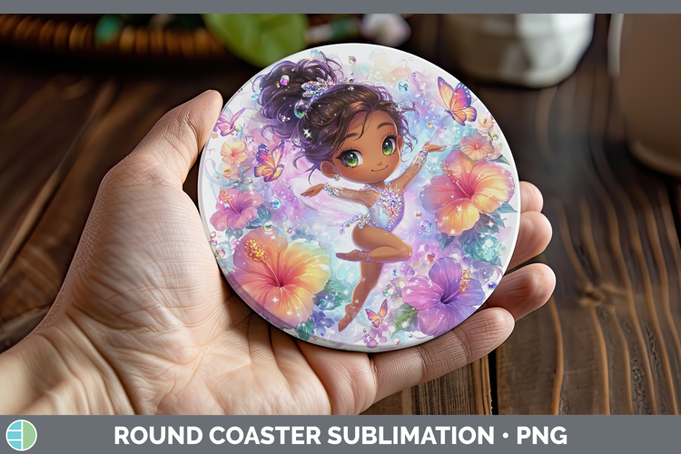 Gymnast Round Coaster Best Sellers 06 Rainbow Summer Sublima