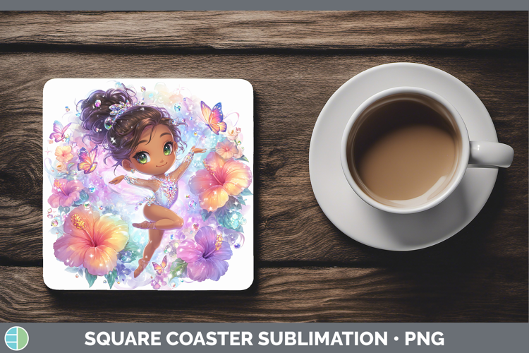 Gymnast Square Coaster Best Sellers 06 Rainbow Summer Sublim