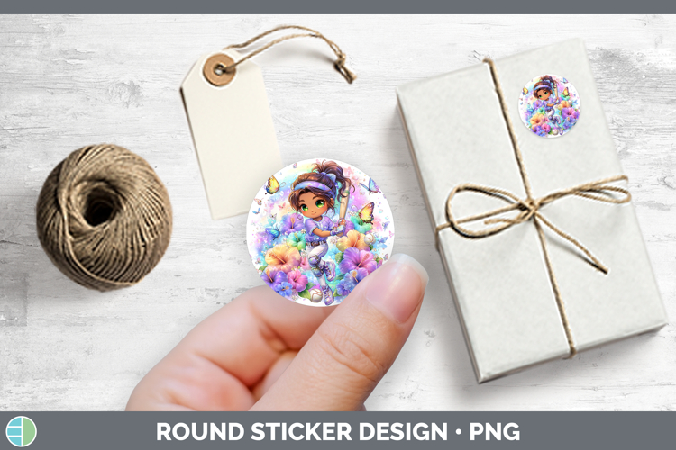 Best Sellers 06 Rainbow Summer Softball Stickers | Round Lab