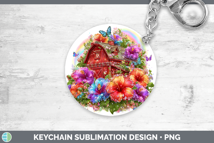 Barn Keychain Best Sellers 08 Rainbow Summer Sublimation Key