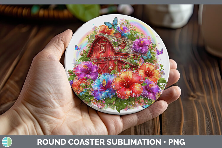 GorgeousBest Sellers 08 Rainbow Summer Round Coaster design.
