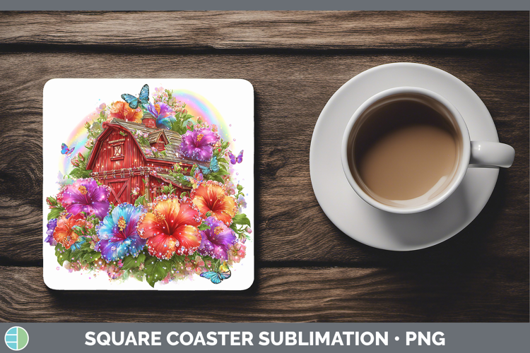 Barn Square Coaster Best Sellers 08 Rainbow Summer Sublimati