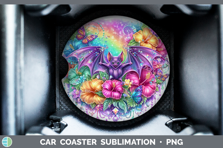 Bat Car Coaster Best Sellers 08 Rainbow Summer Sublimation