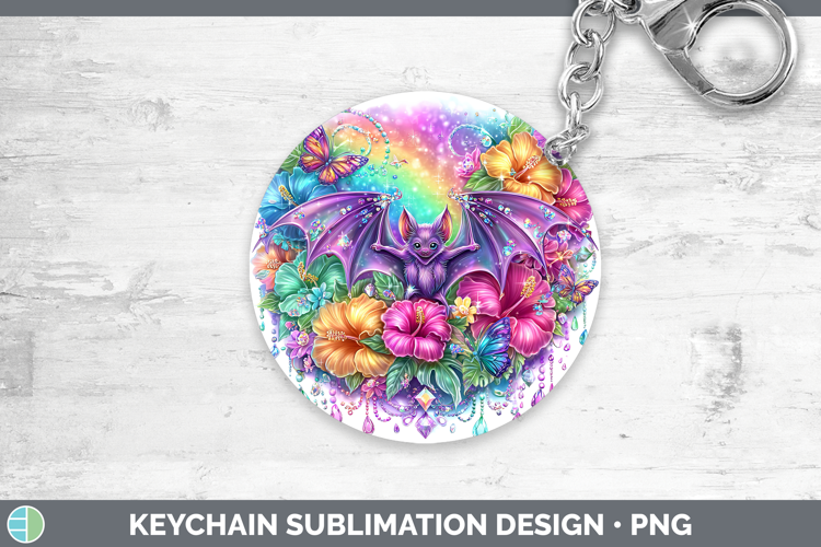 Bat Keychain Best Sellers 08 Rainbow Summer Sublimation Keyr