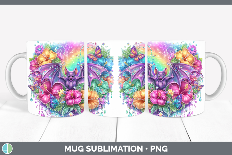 Bat Mug Wrap Best Sellers 08 Rainbow Summer Sublimation Coff