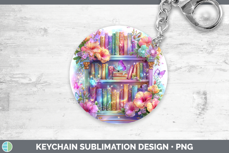 Bookshelf Keychain Best Sellers 08 Rainbow Summer Sublimatio