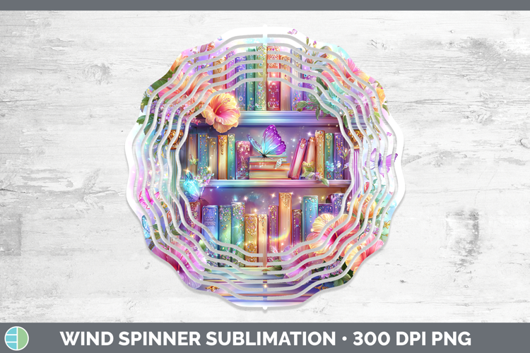 Bookshelf Wind Spinner Best Sellers 08 Rainbow Summer Sublim