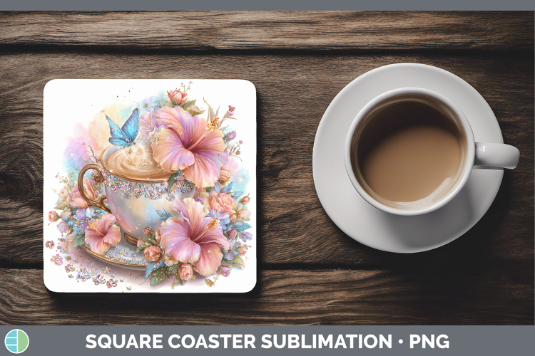 Coffee Cup Square Coaster Best Sellers 08 Rainbow Summer Sub