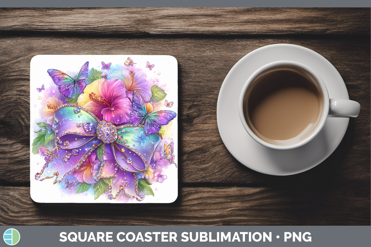 Couquet Bow Square Coaster Best Sellers 08 Rainbow Summer Su