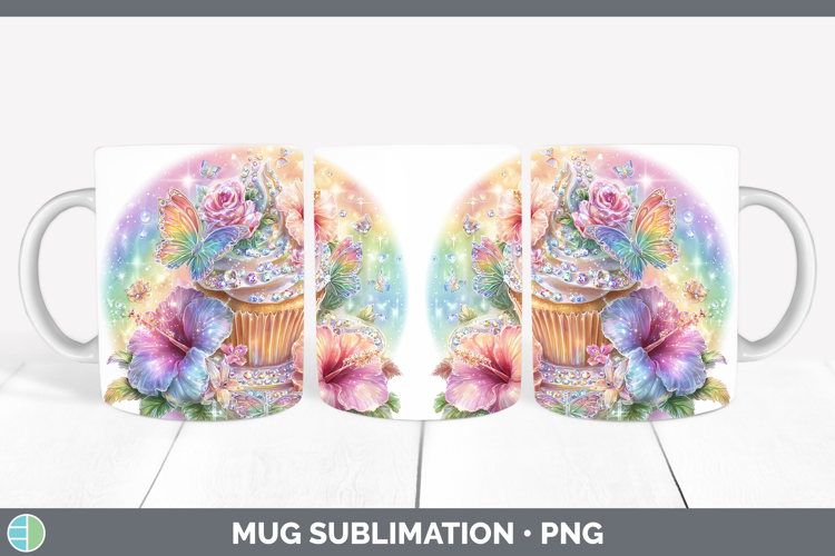 Cupcake Mug Wrap Best Sellers 08 Rainbow Summer Sublimation