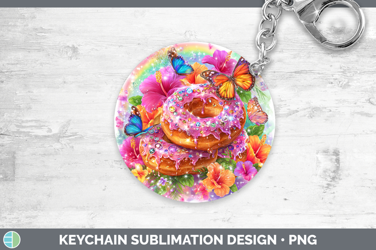 Donuts Keychain Best Sellers 08 Rainbow Summer Sublimation K
