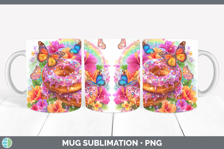 Donuts Mug Wrap Best Sellers 08 Rainbow Summer Sublimation C