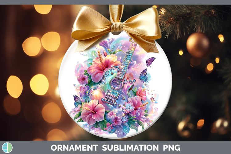 Guitar Ornament Best Sellers 08 Rainbow Summer Sublimation B