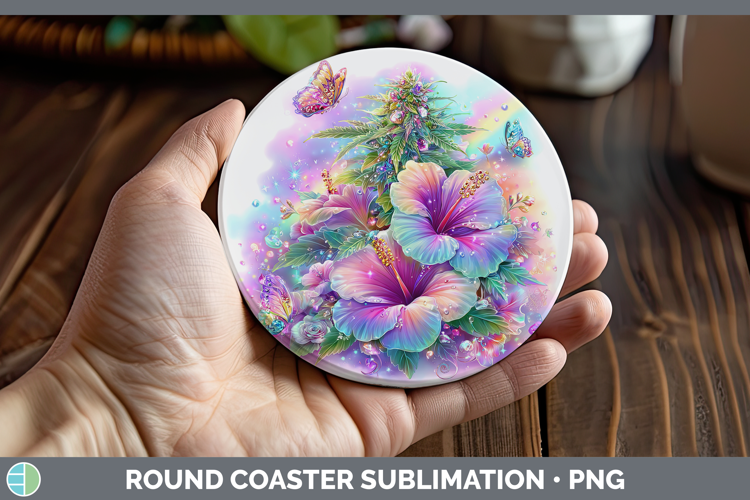 Marijuana Round Coaster Best Sellers 08 Rainbow Summer Subli
