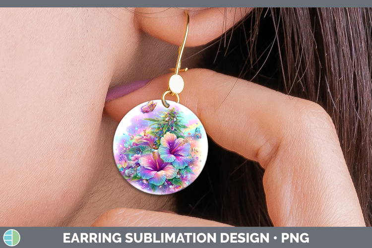 Marijuana Round Earrings Best Sellers 08 Rainbow Summer Subl
