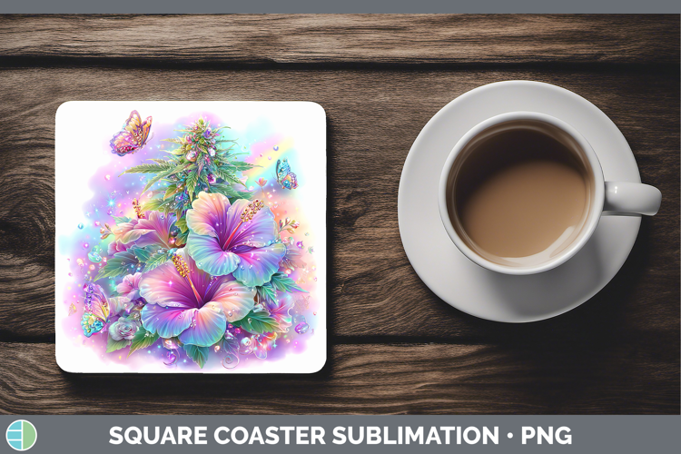 Marijuana Square Coaster Best Sellers 08 Rainbow Summer Subl