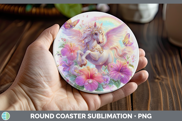 Pegasus Round Coaster Best Sellers 08 Rainbow Summer Sublima
