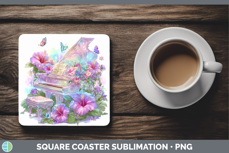 Piano Square Coaster Best Sellers 08 Rainbow Summer Sublimat